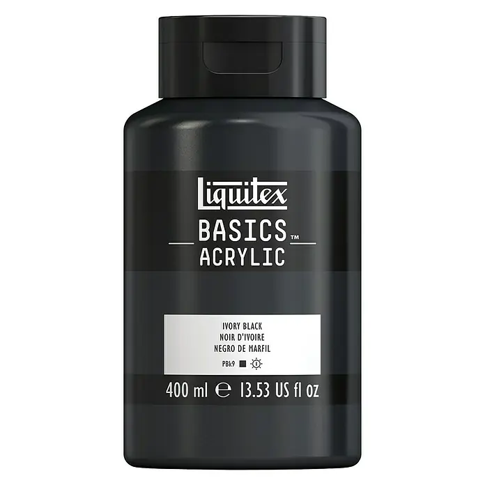 Liquitex Basics Akrilna boja - Boja: Bjelokosno crno, 400 ml, Boca - Pogled sprijeda