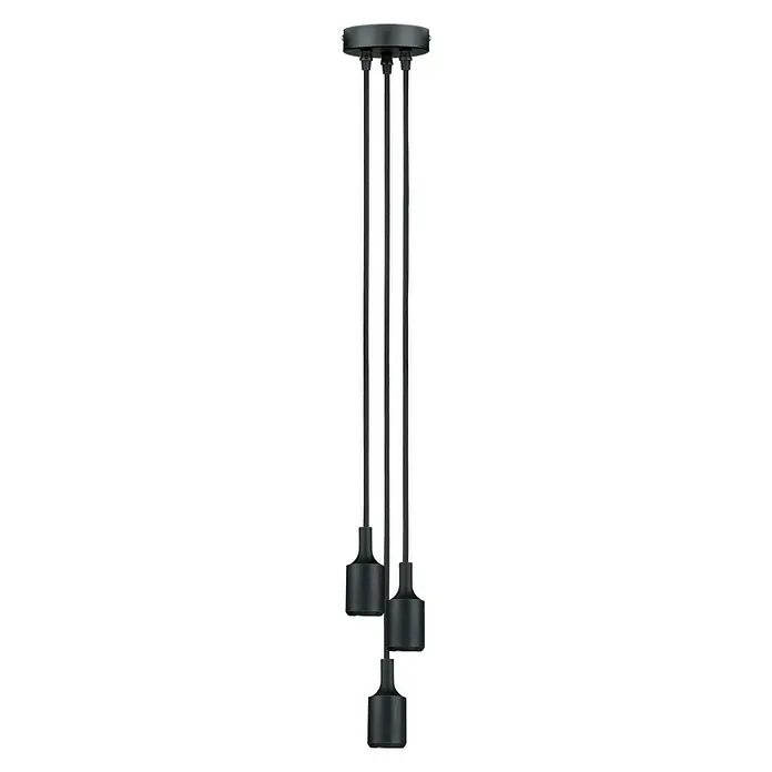 Paulmann Neordic Pendelleuchte Ketil - 3 x 20 W, Schwarz, Höhe: 200 cm - Vorderansicht