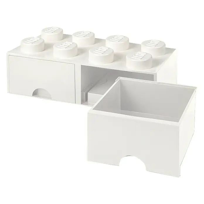 Lego Schubladenbox Brick - L x B x H: 50 x 25 x 18 cm, Weiß, Anzahl Schubladen: 2 Stk. - Rechte Seitenansicht
