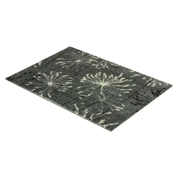 SCHÖNER WOHNEN-Kollektion Sauberlaufmatte Pusteblume - Grau/Mint, 100 x 67 cm, 100 % Polyamid - Rechte Seitenansicht