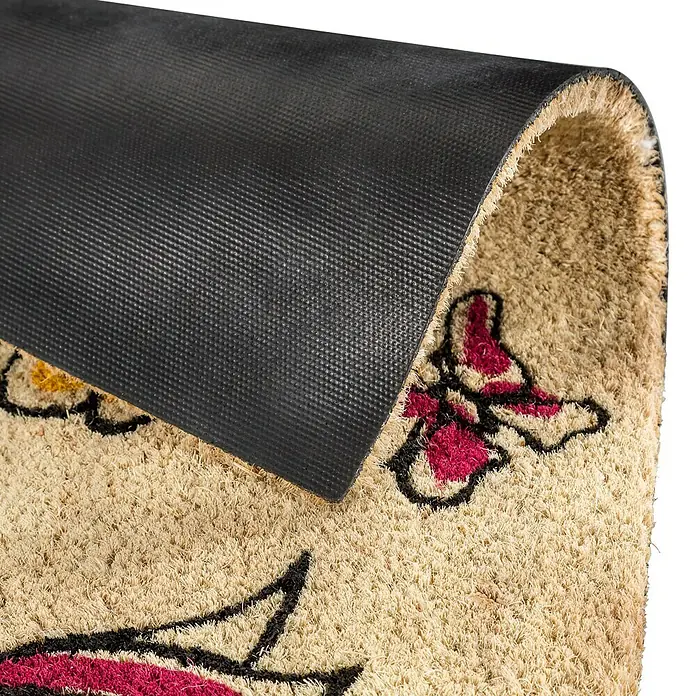 Astra Coco Kokosfußmatte Style - Blumen, Bunt, 25 x 75 cm, 100 % Kokos - Detailaufnahme