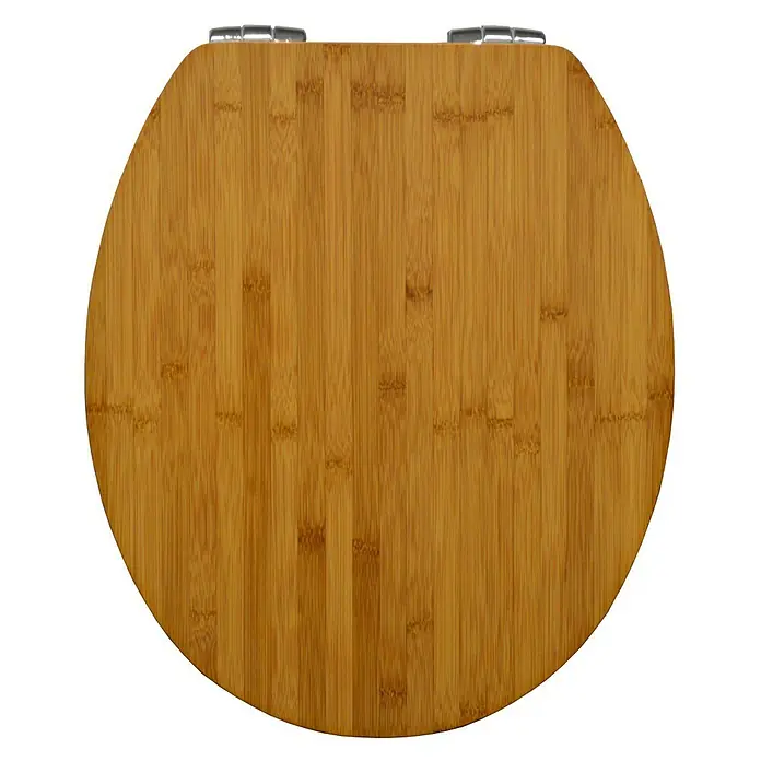 Poseidon Toiletzitting Bamboe donker - Softclose, Hout, Naturel donker