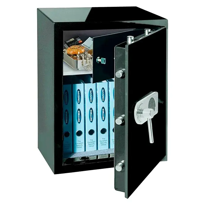 Rottner Möbeltresor Design - L x B x H: 41 x 49 x 66 cm, Elektronisches Zahlenschloss, Schwarz