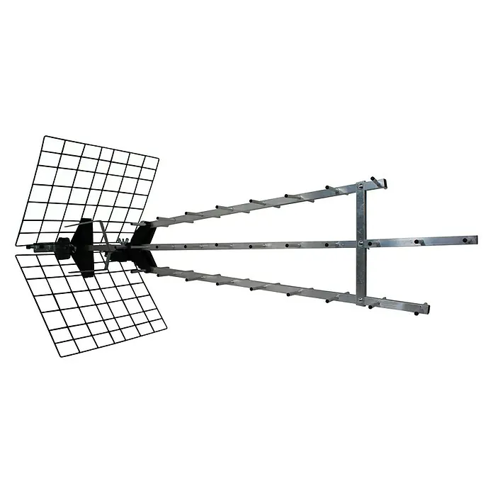 Metronic Antena UHF triple amplificada - Plateado