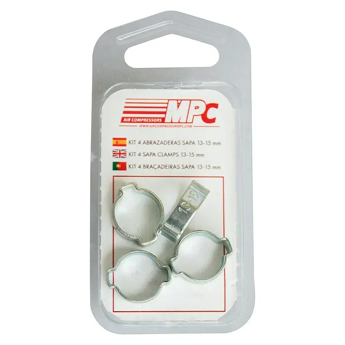 MPC Surtido de abrazaderas para manguera SAPA - 13 - 15 mm, 4 ud., Acero