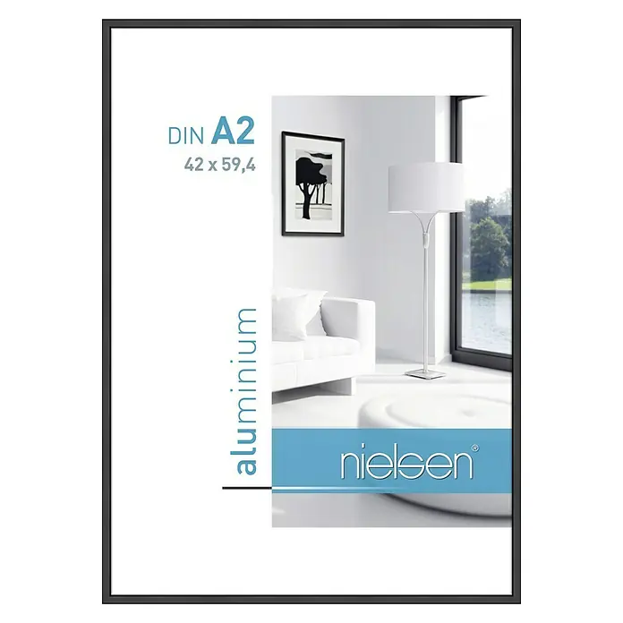 Nielsen Bilderrahmen Classic - Schwarz, 42 x 59,4 cm / DIN A2, Aluminium - Vorderansicht