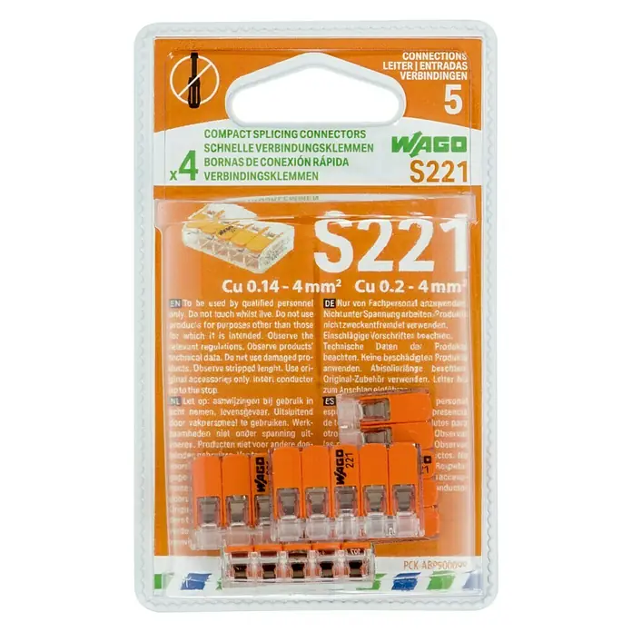 Wago Regleta enchufable Compacto - Número de conductores: 5 ud., 32 A, 450 V, 4 ud.