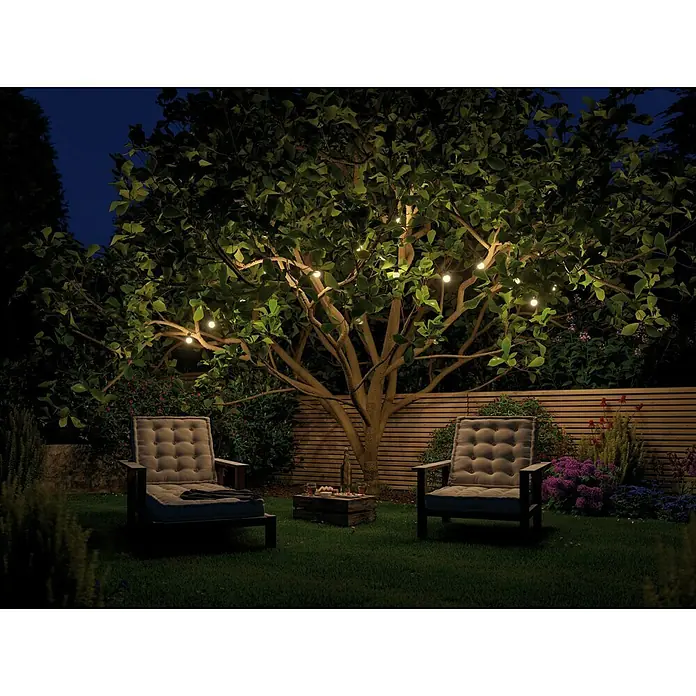 Paulmann Plug & Shine Guirnalda luminosa LED - 6,8 m, Para exterior, 7 luces, IP44 - Foto ambiente