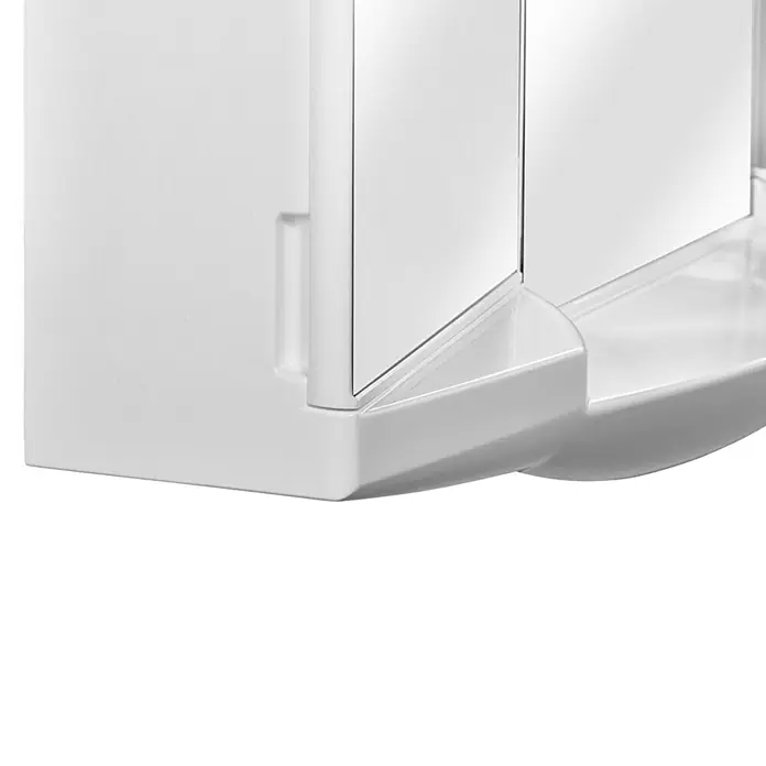 Sieper Spiegelschrank Chico GL - B x H: 62 x 52,6 cm, Mit Beleuchtung, Kunststoff, Weiß - Detailaufnahme