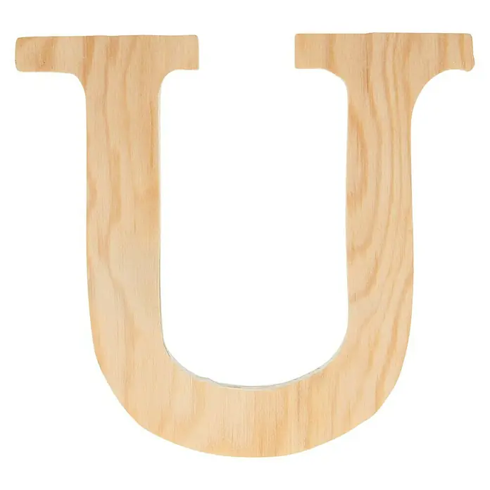 Artemio Letra de madera - Motivo: U, L x An x Al: 11,5 x 1 x 11,5 cm, Madera