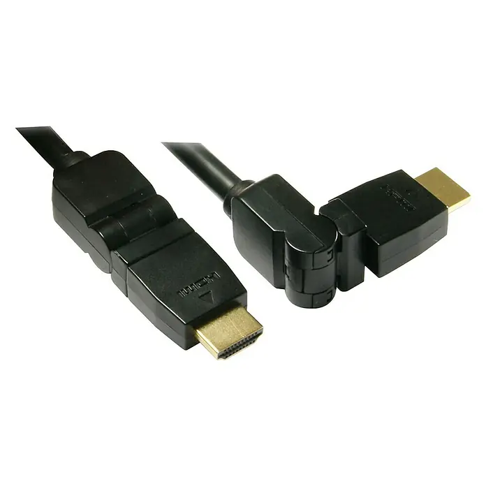 Metronic Cable HDMI rotativo - Largo: 1,5 m, Contactos con chapado dorado, Hasta 10,2 Gbit/s