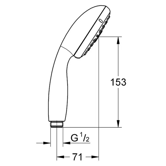 Grohe Handbrause Tempesta 100 - Anzahl Funktionen: 3 Stk., 9,5 l/min bei 3 bar, Chrom - Vorderansicht