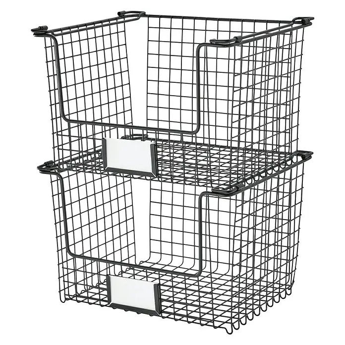 Cesto de alambre Classico apilable - L x An x Al: 25,4 x 30,5 x 19,7 cm, Negro