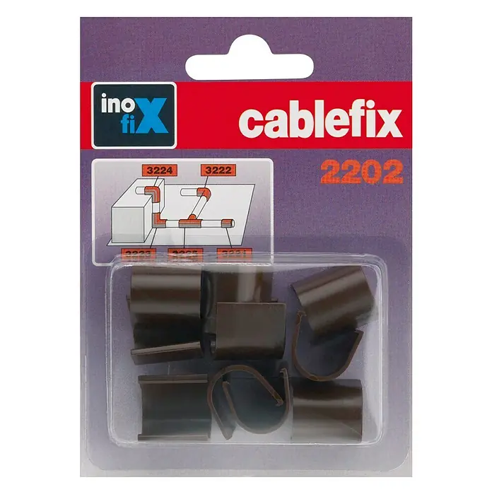 Inofix Cablefix Kit de accesorios para canaleta enlace 2202 - Marrón, An x Al: 1,1 x 1 cm, 10 ud.