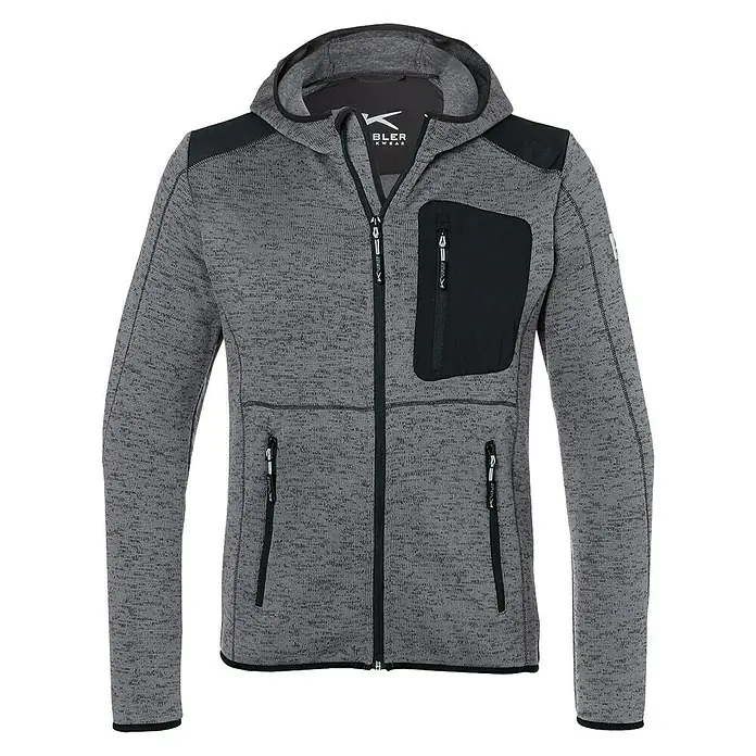 Kübler Strickjacke Light - Konfektionsgröße: XL, Grau/Schwarz - Vorderansicht