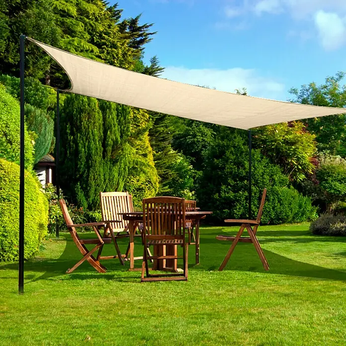 Sunfun Sonnensegel Typ 2 - Sand, Rechteckig, 360 x 360 cm - Anwendungsbeispiel