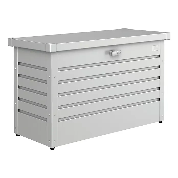 Biohort Garten-Aufbewahrungsbox FreizeitBox 100 - L x B x H: 101 x 46 x 61 cm, Silber Metallic, Stahl - Linke Seitenansicht