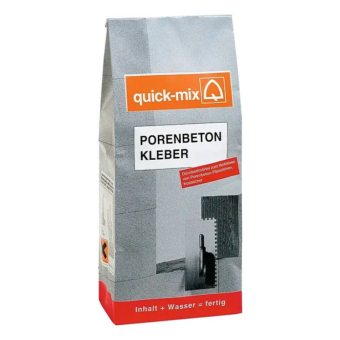 Quick-Mix Porenbetonkleber - 5 kg, Chromatarm, Mineralisch