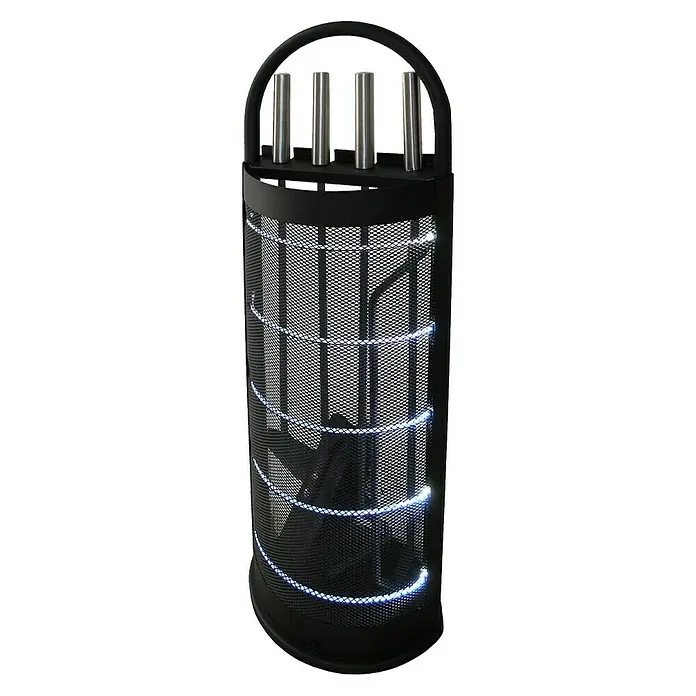 Lienbacher Garnitura za kamin - 4-dij., LED rasvjeta, Crne boje - Pogled sprijeda