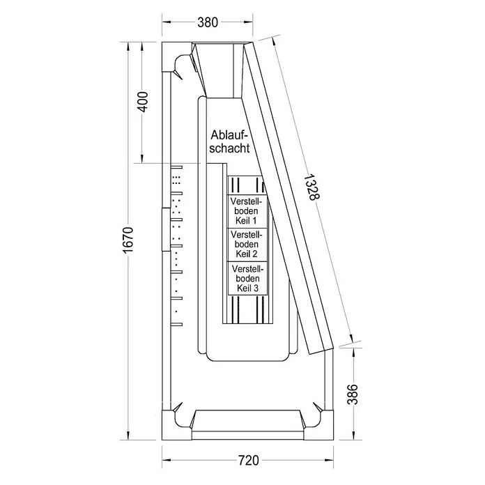 Ottofond Badewannenträger Durban B - Passend für: Badewanne Durban B 170 x 75 cm - Vorderansicht
