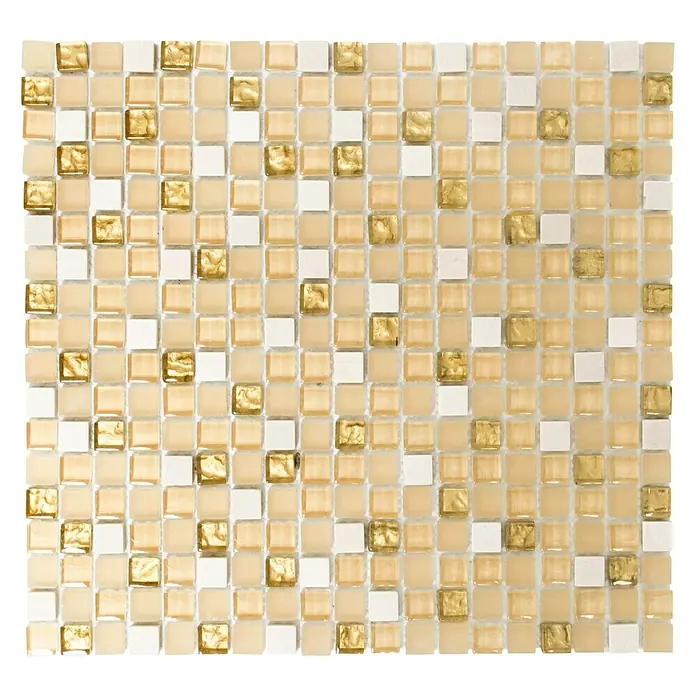 Mosaikfliese Quadrat Crystal Mix XCM M910 - 30,5 x 32,2 cm, Weiß, Glänzend - Ansicht von oben