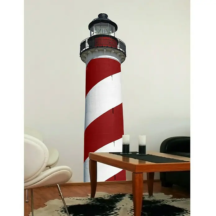 Wandtattoo XXXL - Leuchtturm rot, 50 x 171,5 cm - Stimmungsaufnahme