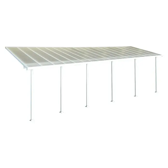 Solid Elements Terrassenüberdachung Martina - Tiefe: 3 m, B x H: 10,92 x 2,1 m, Verkehrsweiß - Linke Seitenansicht