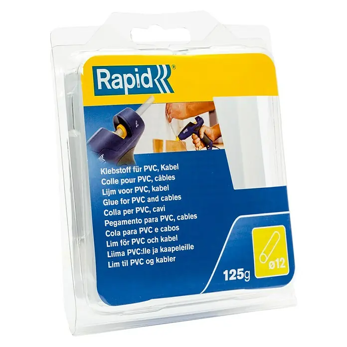 Rapid Klebepatronen - Geeignet für: PVC, 12 x 94 mm, Transparent, 125 g - Linke Seitenansicht