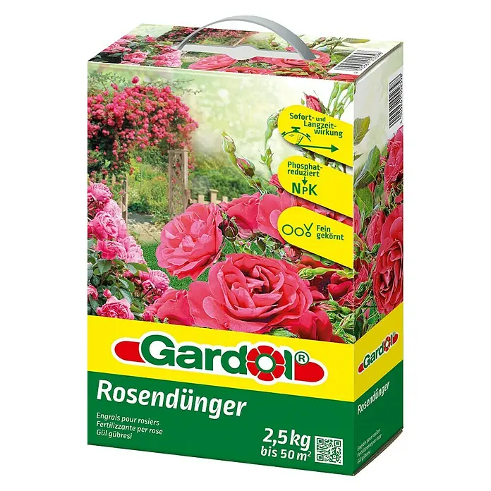 Gardol Rosendünger - 2,5 kg, Inhalt ausreichend für ca.: 50 m² - Linke Seitenansicht