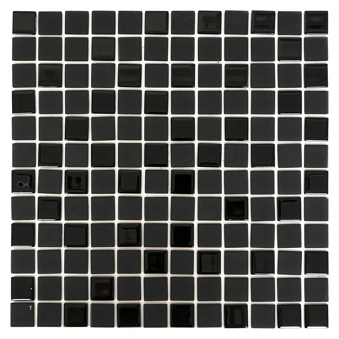 Selbstklebemosaik Quadrat Crystal Mix SAM 4CM22 - 30 x 30 cm, Glas, Schwarz - Ansicht von oben