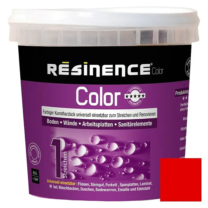 Résinence Color Farbiger Kunstharzlack - Rot, 500 ml