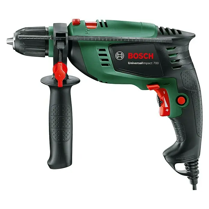 Bosch Taladro percutor UniversalImpact 700 - 700 W, Número de revoluciones de marcha en vacío: 50 r.p.m. - 3.000 r.p.m. - Vista de perfil izquierdo
