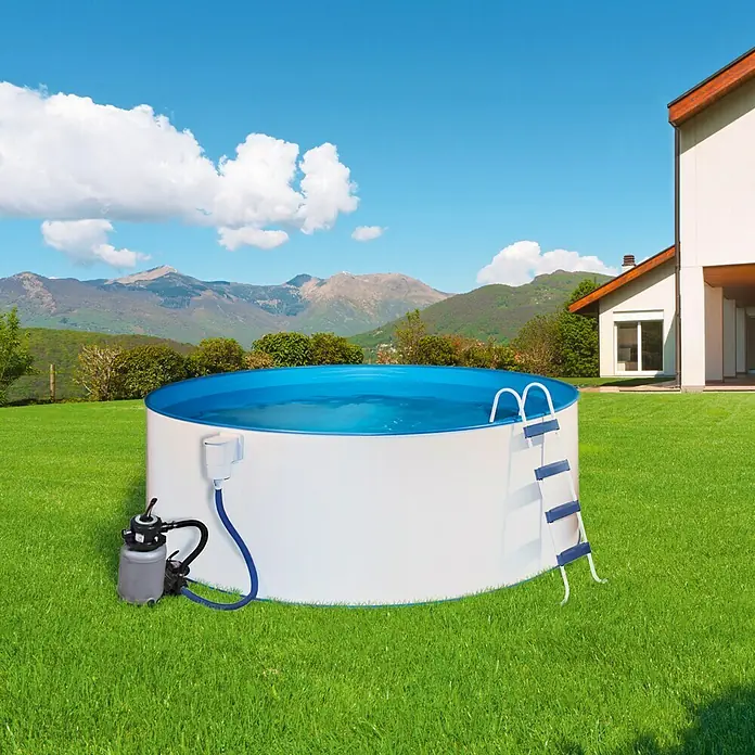 Malibu Rundbecken-Set Premium - Ø x H: 450 x 120 cm, 18 m³, Farbe Innenfolie: Blau