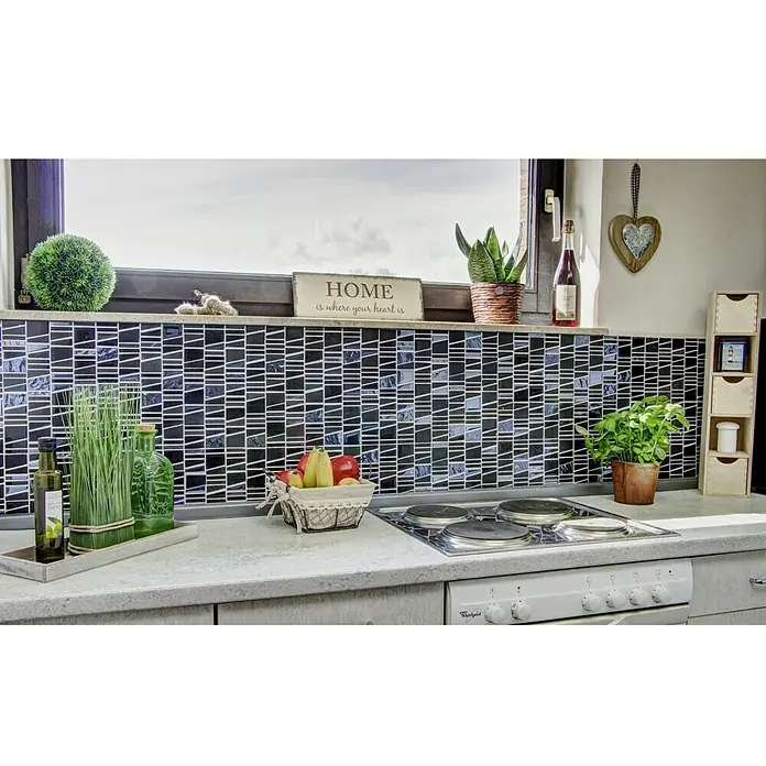 Mosaikfliese Leiter Mix XCM LA29 - 30 x 30 cm, Schwarz, Glänzend - Anwendungsbeispiel