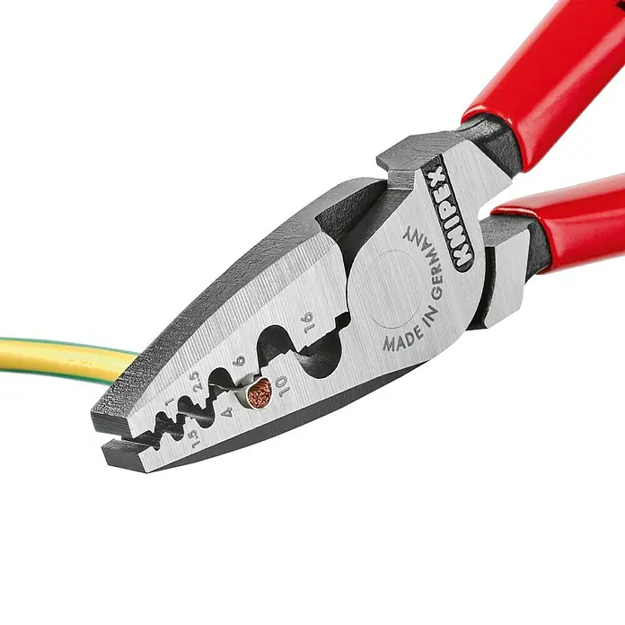 Knipex Crimpzange für Aderendhülsen - 180 mm, Material Griff: Kunststoff überzogen