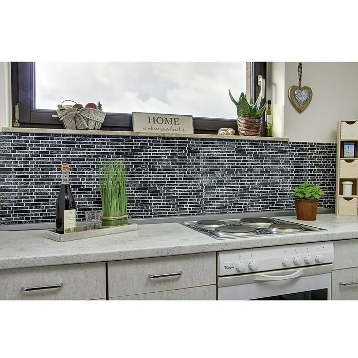 Mosaikfliese Verbund Crystal Mix XIC V1328 - 29,8 x 30,5 cm, Schwarz, Glänzend - Stimmungsaufnahme