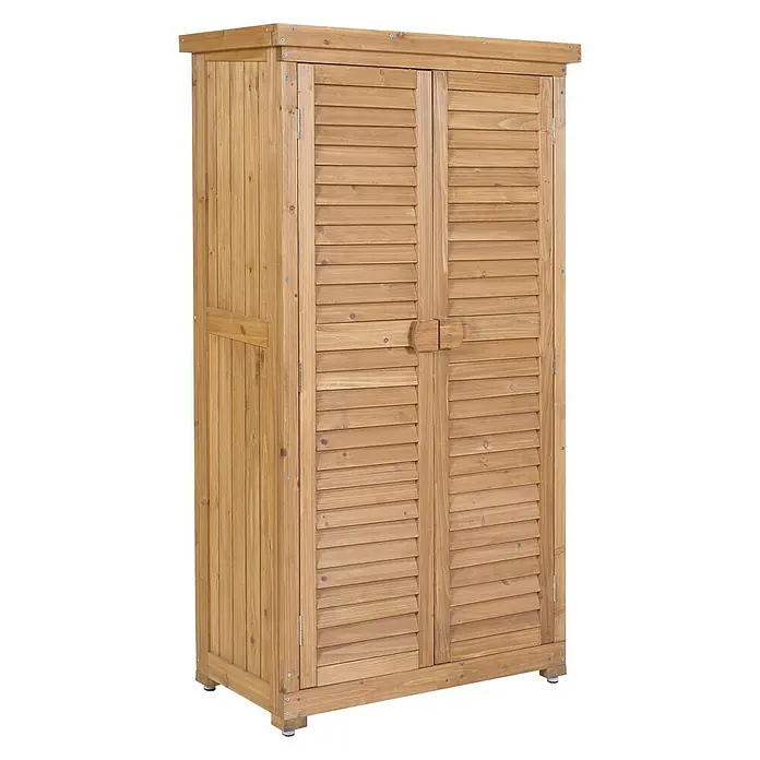 Leco Gartenschrank - 46 x 87 x 160 cm, Gelb - Vorderansicht