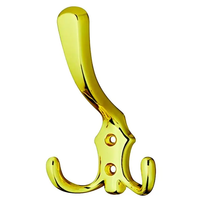 Garderobna kuka - Oprema: 3 kuke, Razmak provrta: 20 mm, Pomesingana, polirana