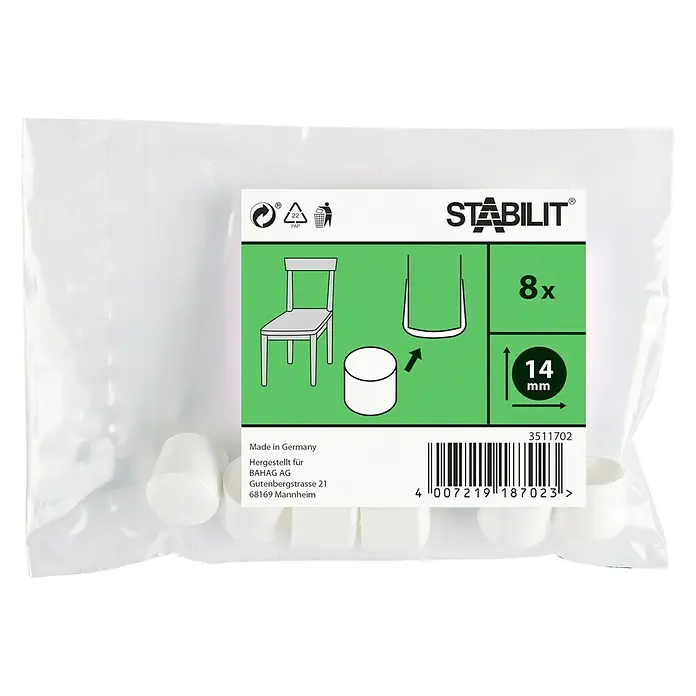 Stabilit Kapice za cijevi - 14 mm, Bijele boje, 8 kom