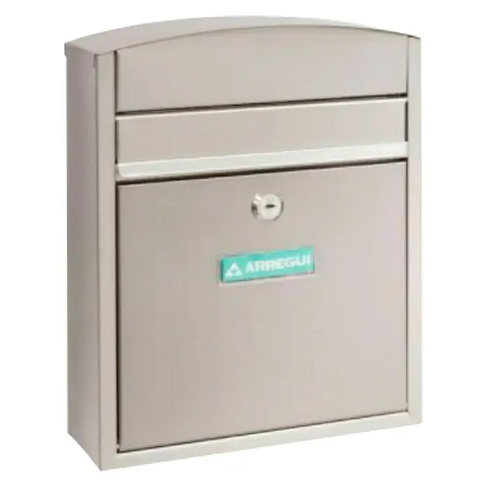 Arregui Compact Buzón de correo E-5737 - Acero inoxidable, L x An x Al: 24 x 9,5 x 28,5 cm, Plateado