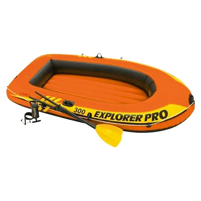 Intex Bote hinchable Explorer Pro 300 con remos - L x An x Al: 244 x 117 x 36 cm, Apto para: 2+1 personas, Carga útil: 200 kg