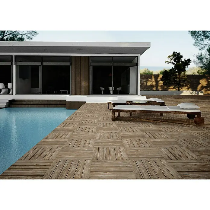 Pavimento porcelánico Tarima - 45 x 45 cm, Haya, Estilo madera