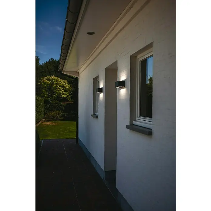 Lutec Aplique exterior LED Gemini - 20 W, 10,3 x 22 x 8,5 cm, Antracita, IP54