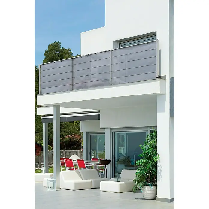 Malla de ocultación Plus - Plateado, L x Al: 5 x 1 m