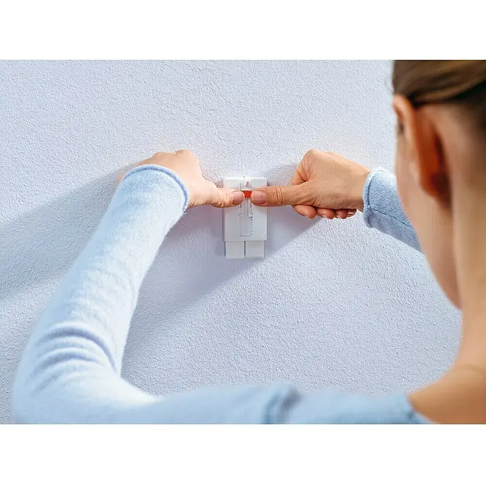 Tesa Clavo adhesivo ajustable - Apto para: Paredes pintadas, Carga soportada: 2 kg, 2 uds., Blanco