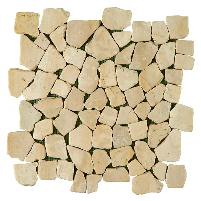 Baldosa de mosaico Rocaplana - 30 x 30 cm, Piedra natural, Marfil