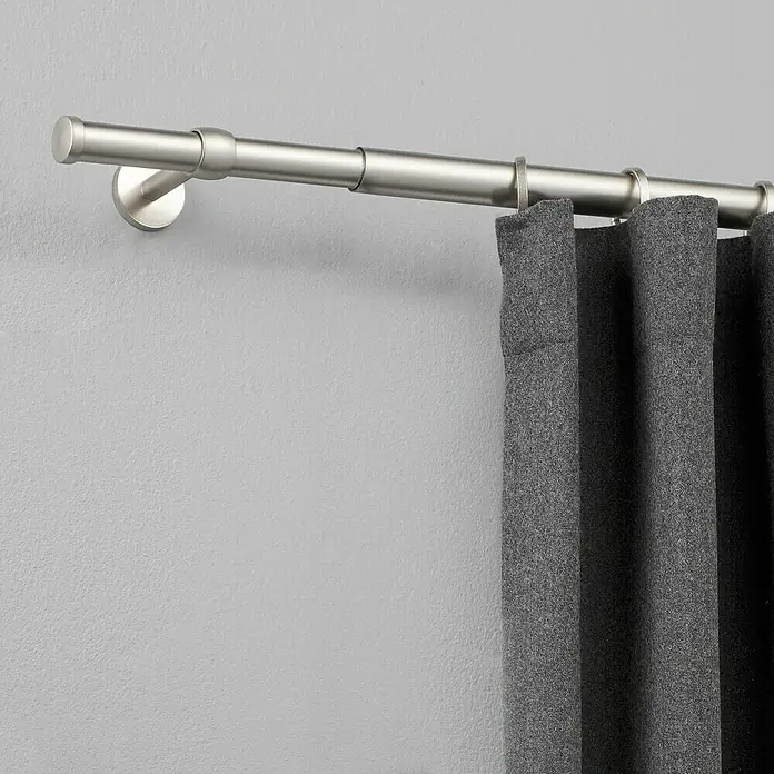 Expo Ambiente Nosač zavjesa Cap-Noble - Duljina šipke za zavjese: 120 cm - 210 cm, Izgled plemenitog čelika - Pogled sprijeda