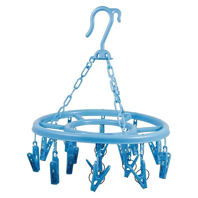 Tendedero giratorio - Blanco/Azul, Ancho: 29 cm