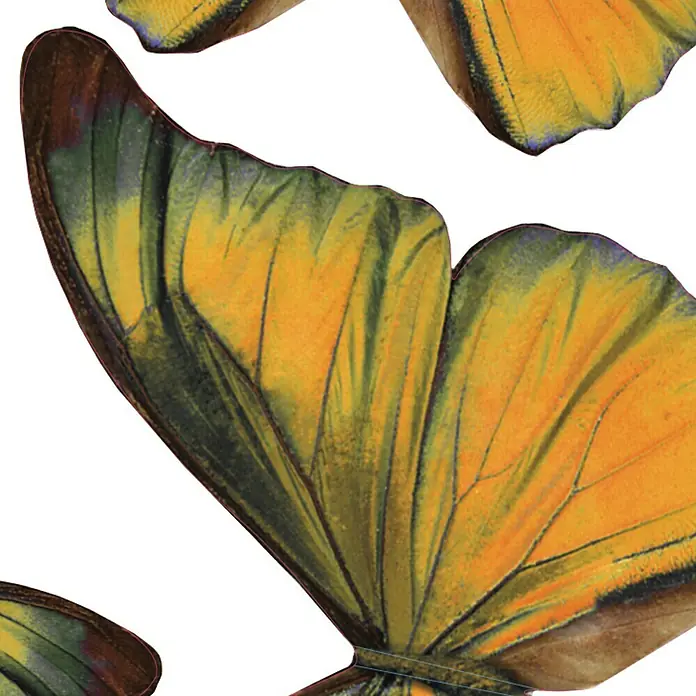 Adhesivos decorativos 3D Mariposa - Amarillo, 14 x 11 cm, 7 piezas