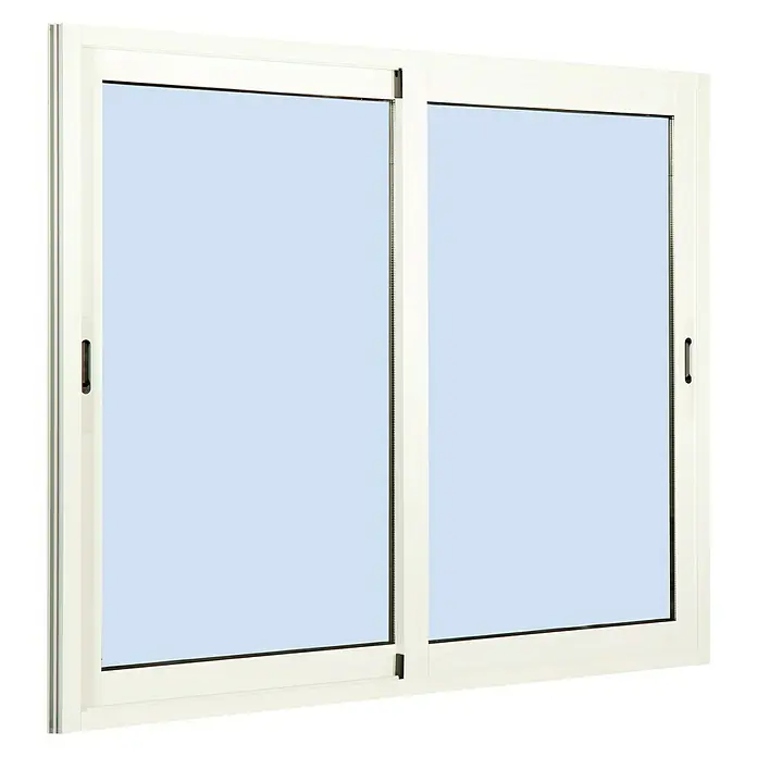 Solid Elements Ventana corredera de aluminio - 120 x 120 cm, Blanco, Sin persiana